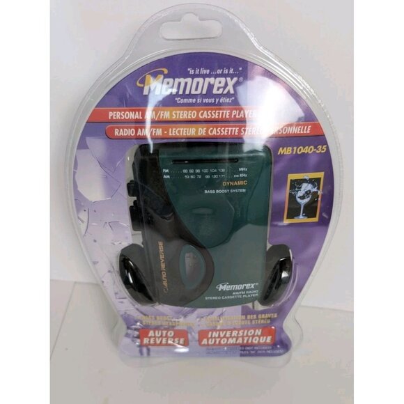 Memorex AM/FM Stereo Cassette Player Walkman Style MB1040-35 *Brand New, Sealed* - Picture 1 of 3